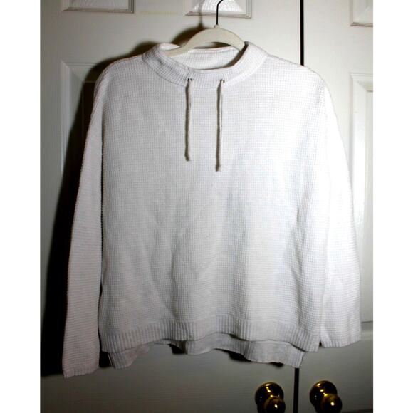 Eileen Fisher White Organic Linen/Cotton Waffle Knit Sweater read for size - Picture 2 of 4